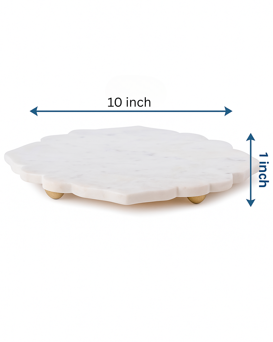 Scallop-Edge Platter with Gold Feet