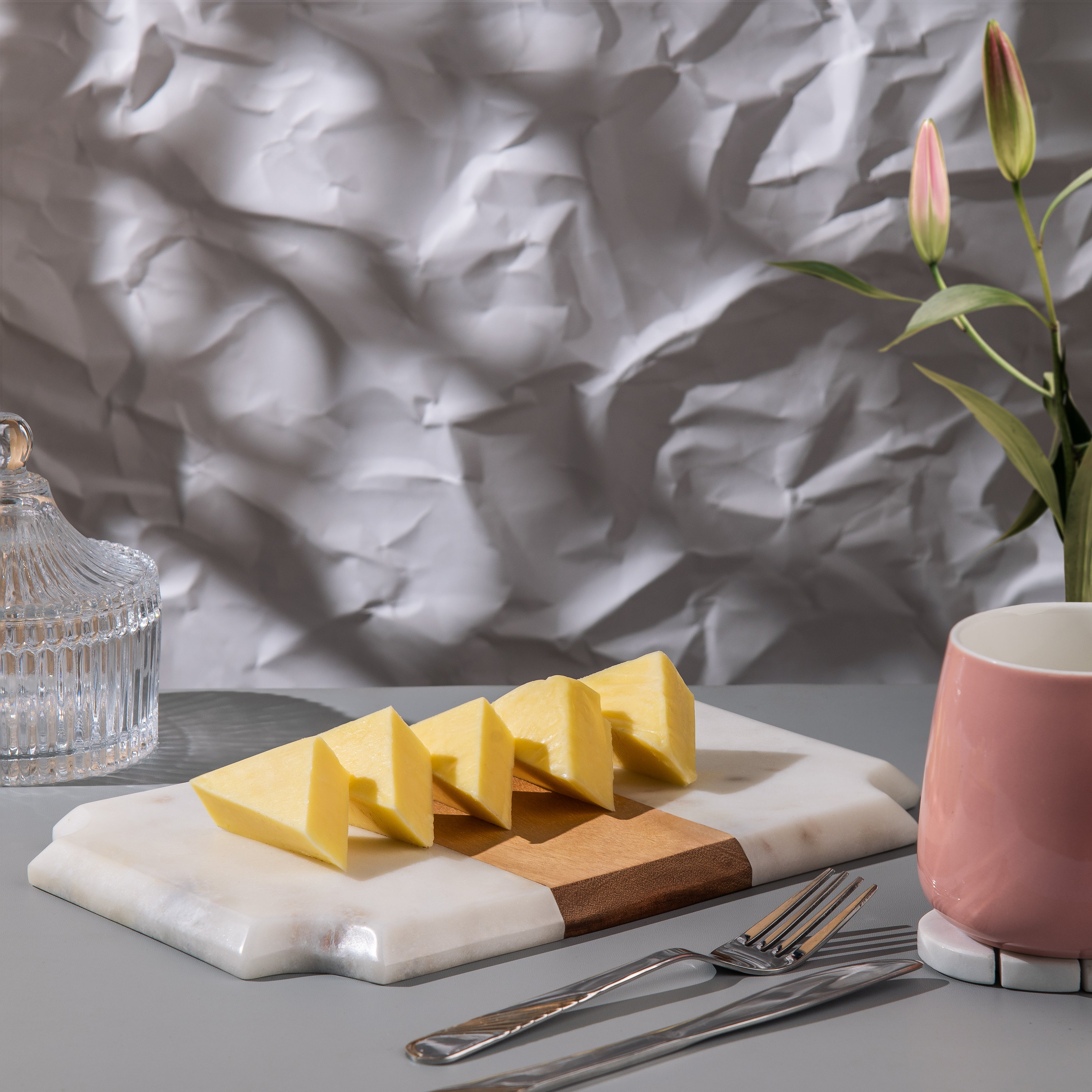 Marble-Wood Cheese Board