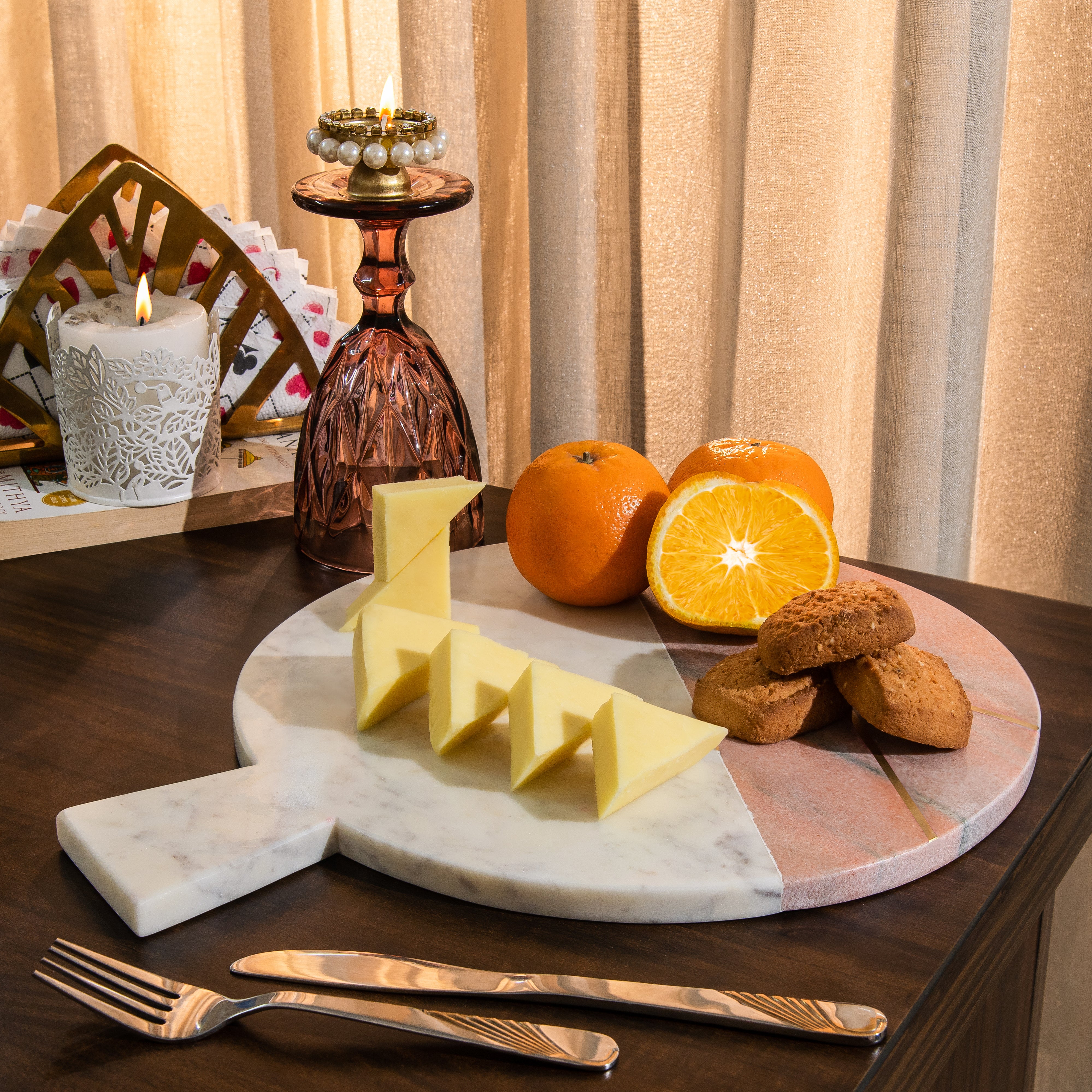 Round Marble Cheese Board