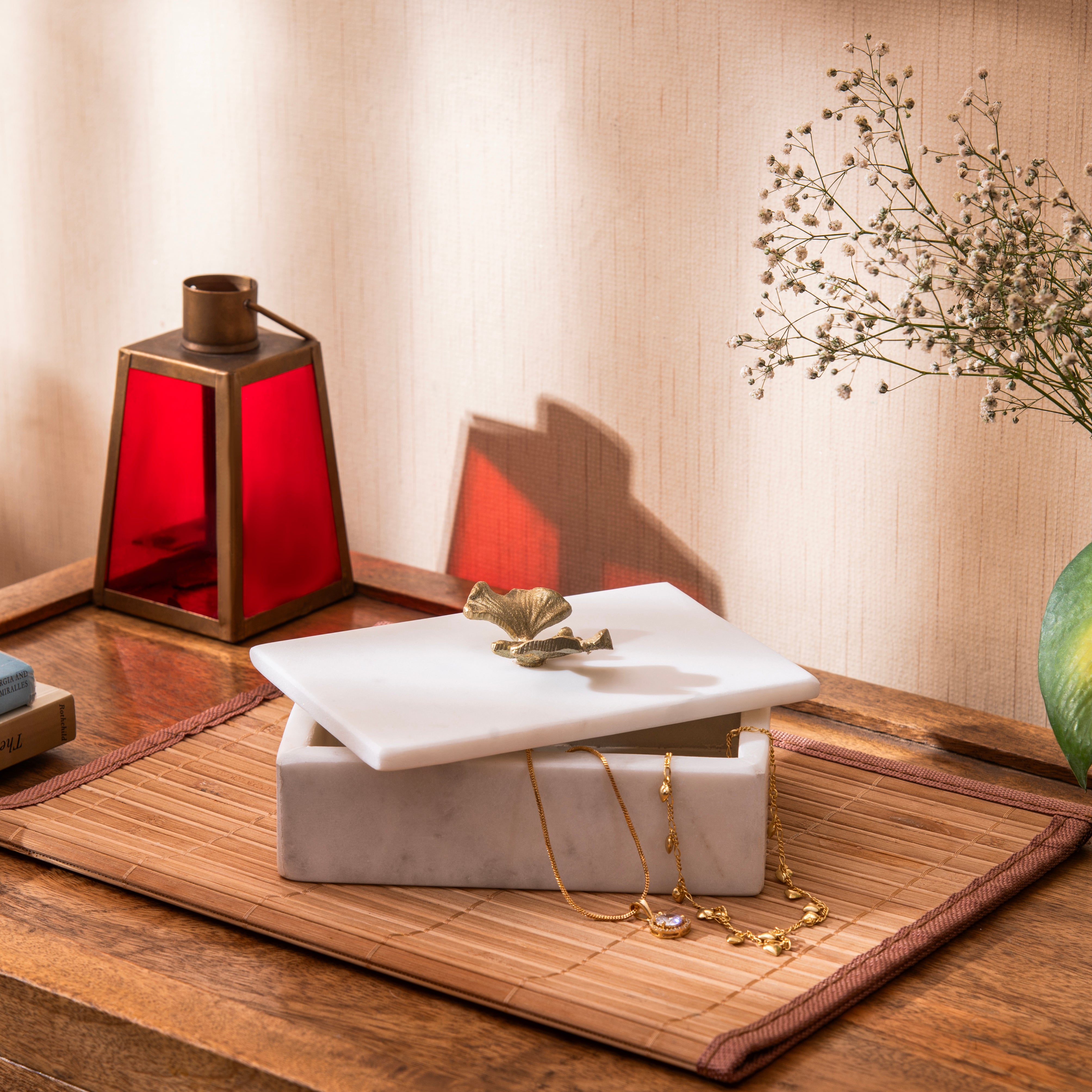 Marble Jewellery Butterfly Box