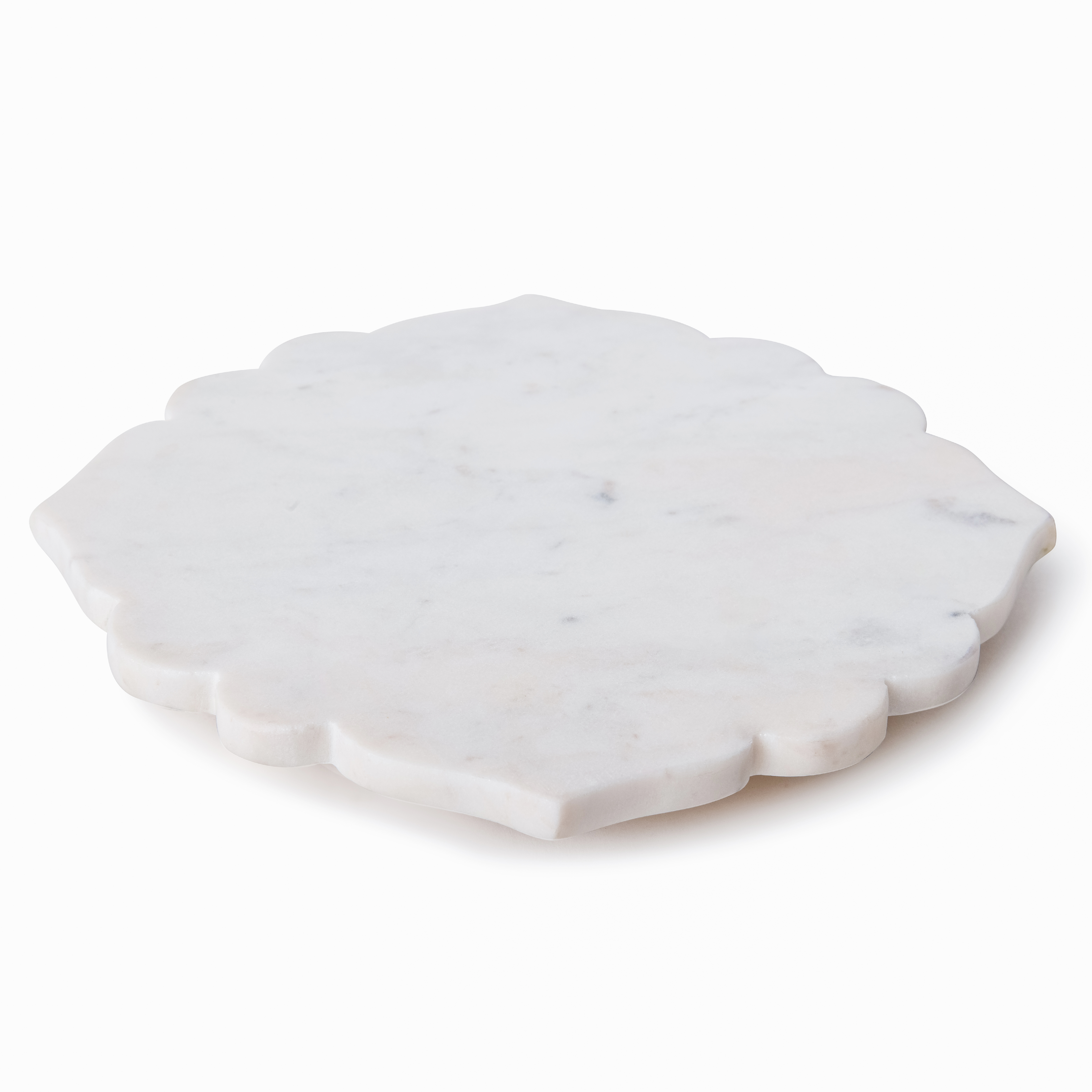 Scallop-Edge Platter with Gold Feet