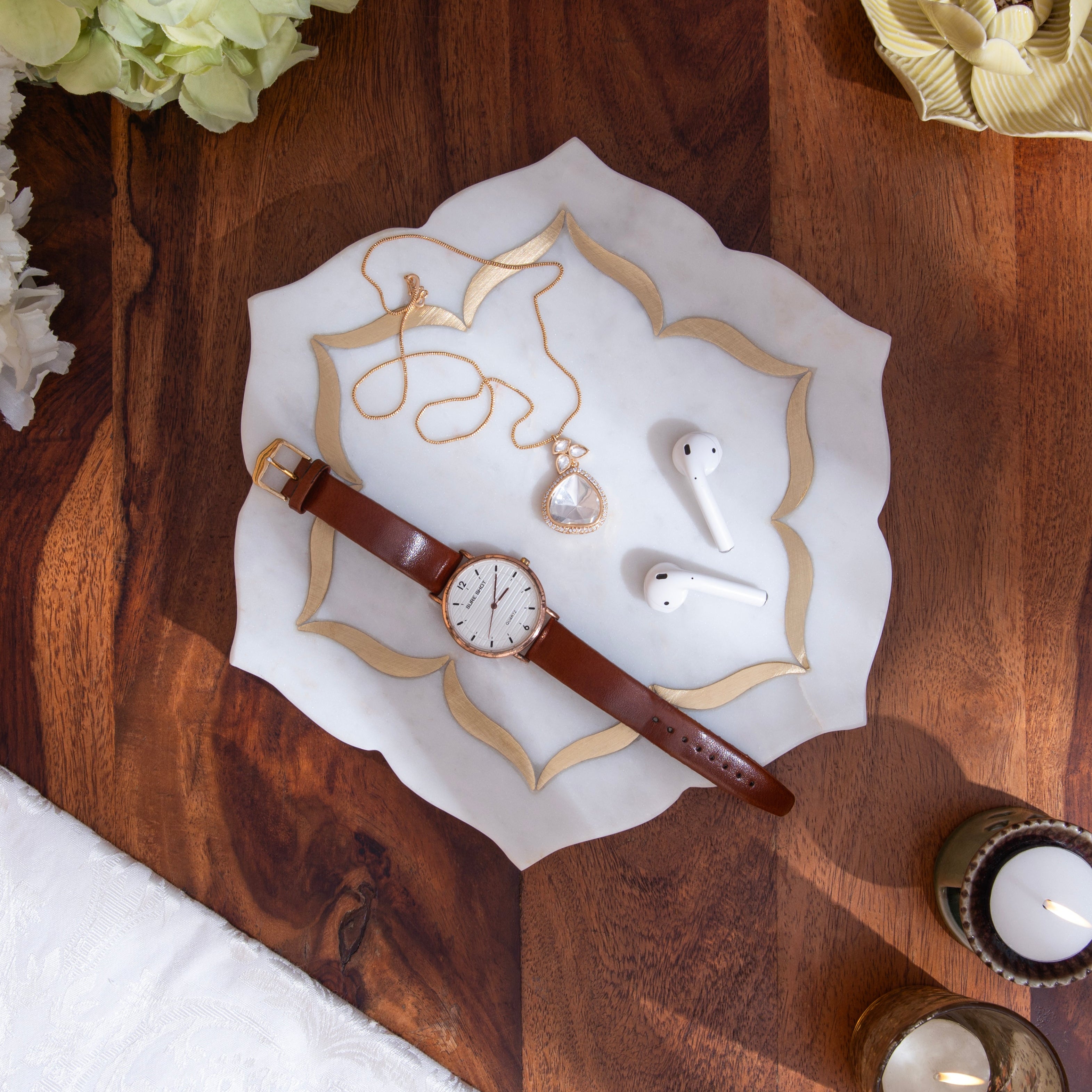 Lotus Inlay Platter-10 inch