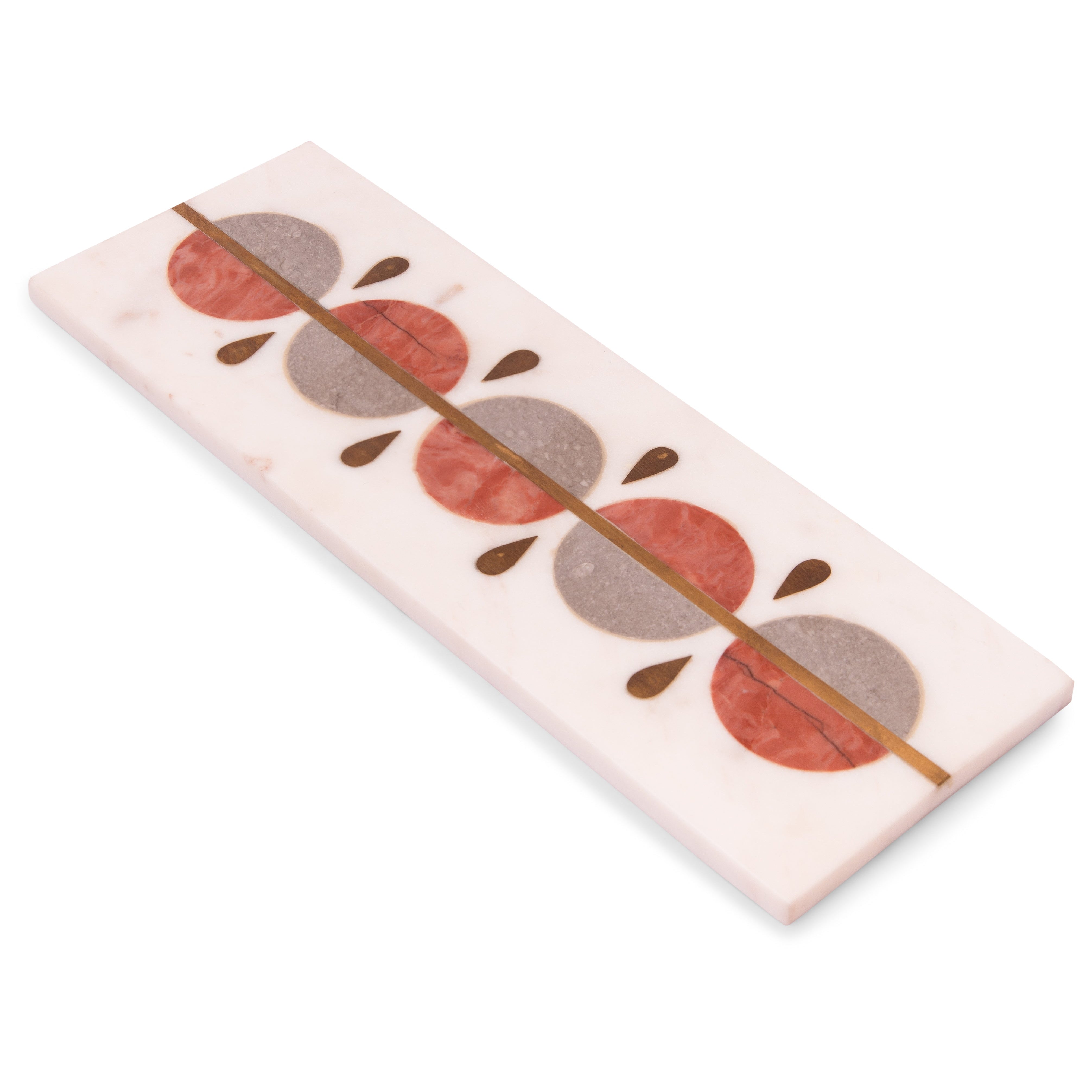 Geometric Inlay Marble Cheese & Serving Platter