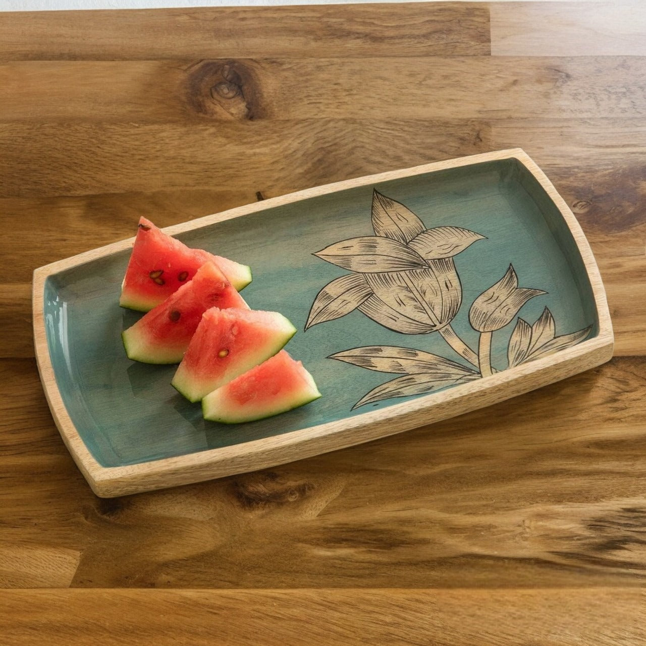 Wooden Hand painted Serving Platter