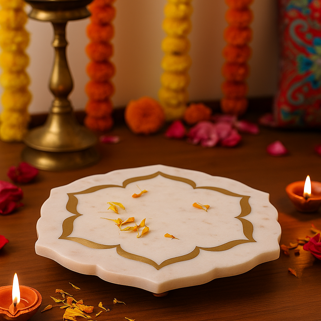 Lotus Inlay Platter-10 inch