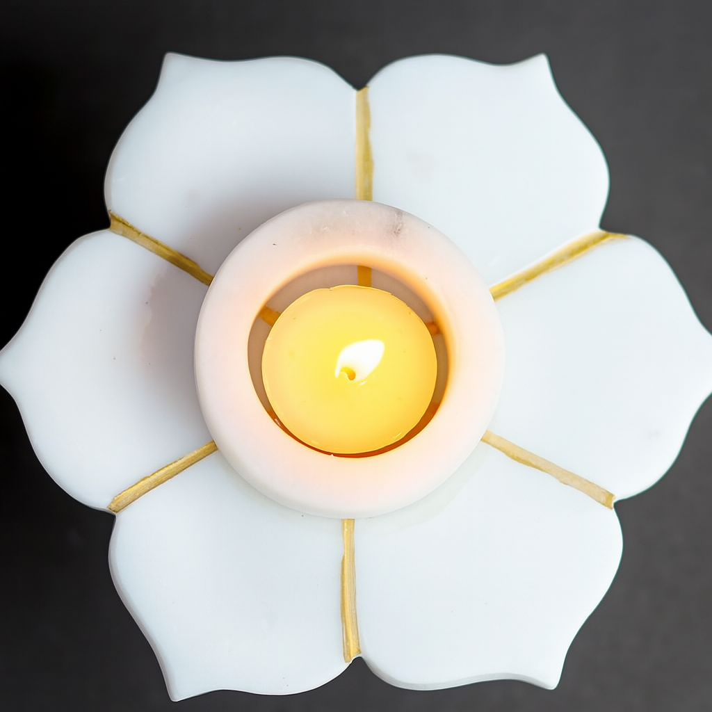 Lotus Inlay Tealight Holder