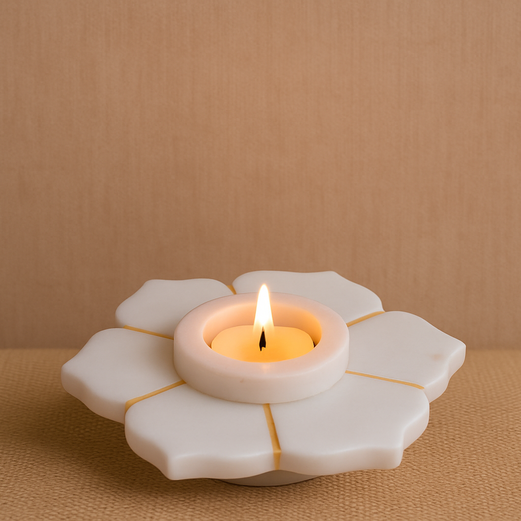 Lotus Inlay Tealight Holder