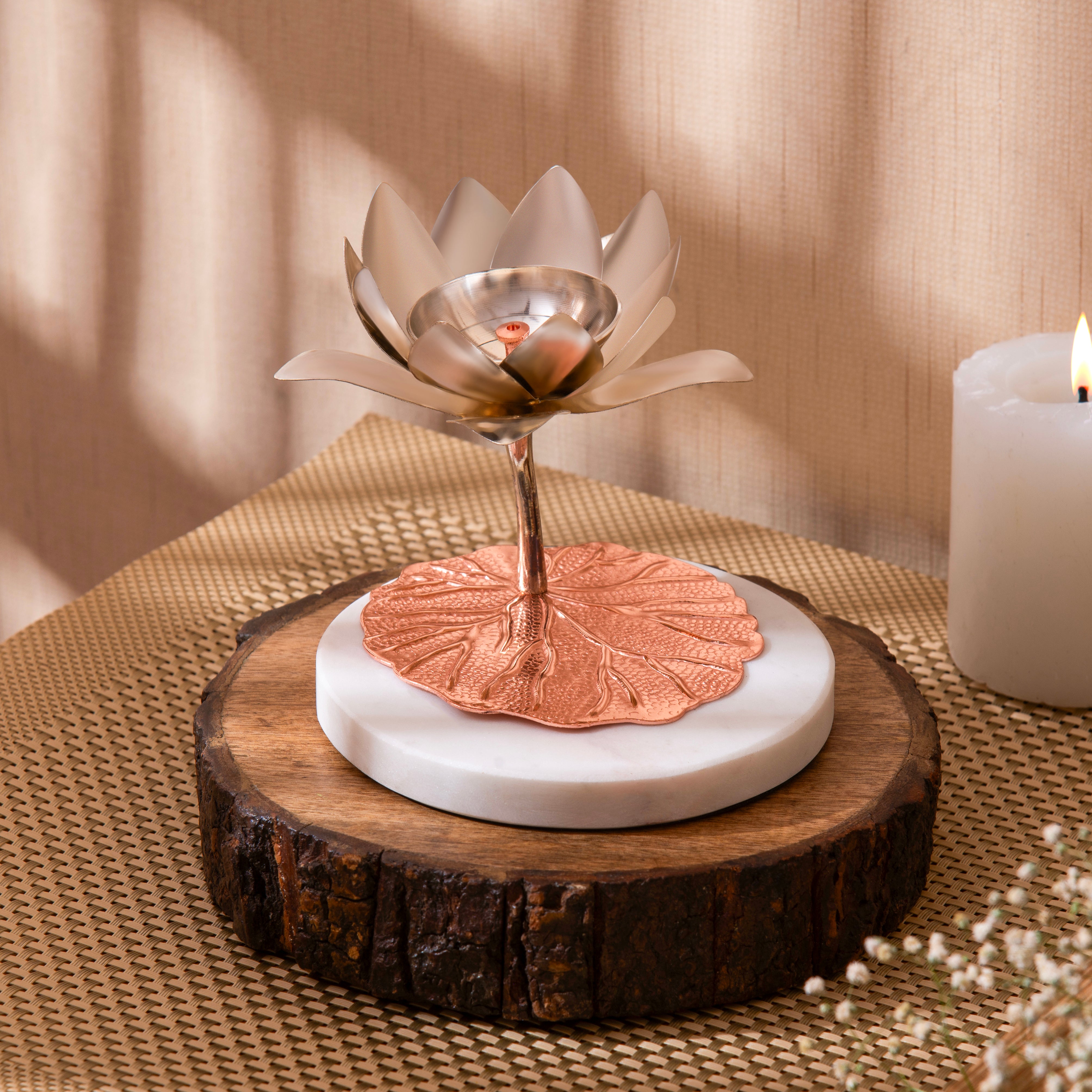 Lotus Blossom Diya for Pooja Rituals