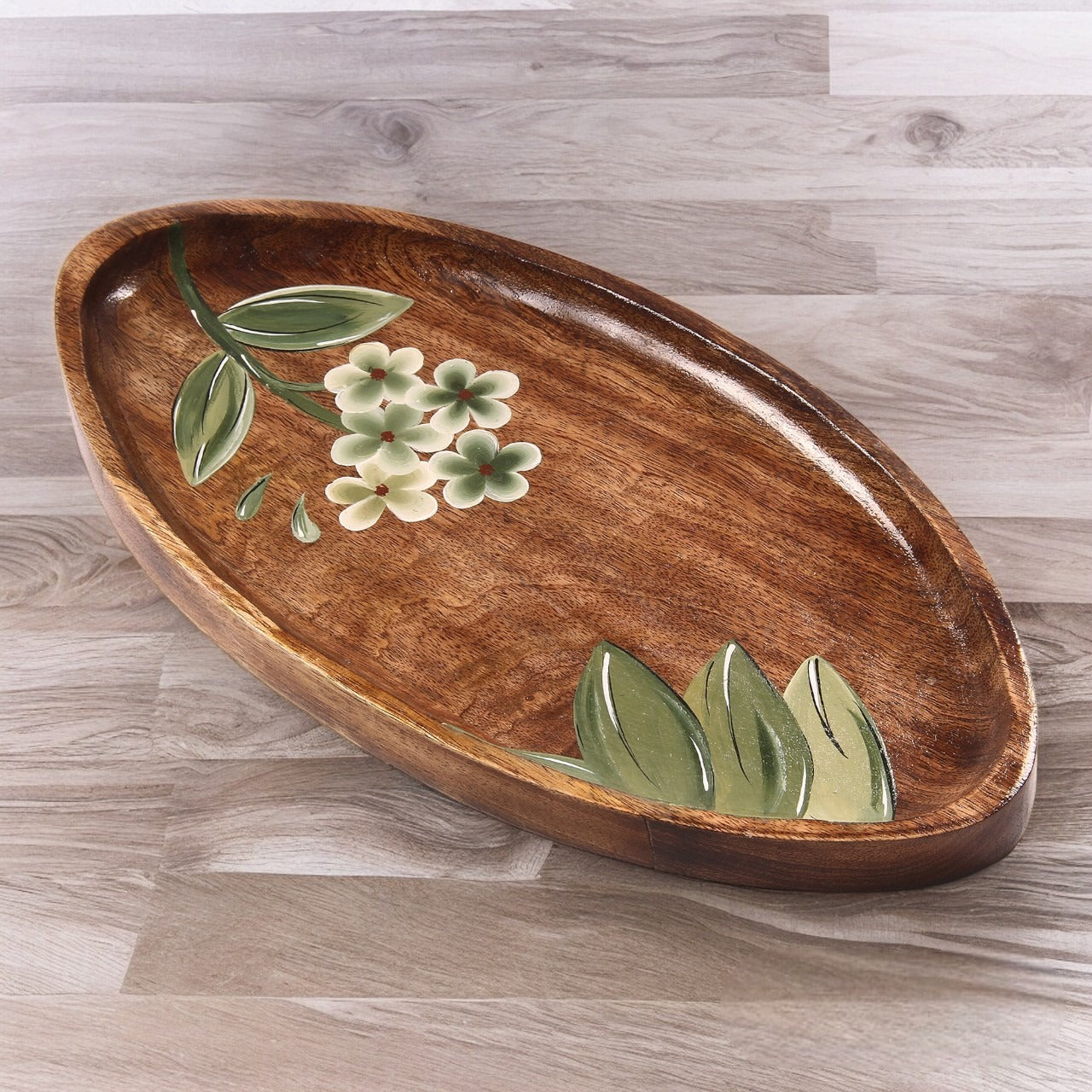 Oval Wooden Hand painted Platter