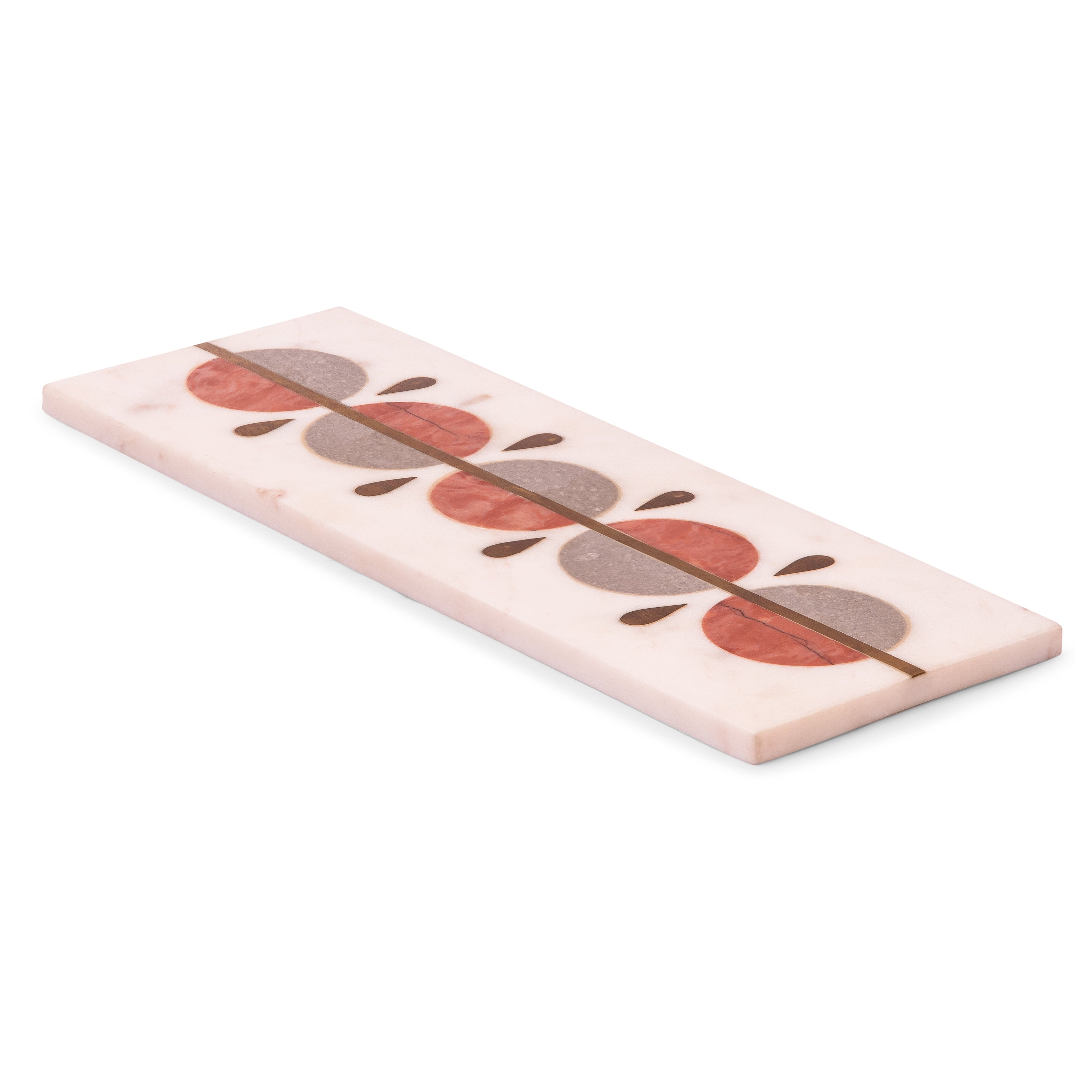 Geometric Inlay Marble Cheese & Serving Platter