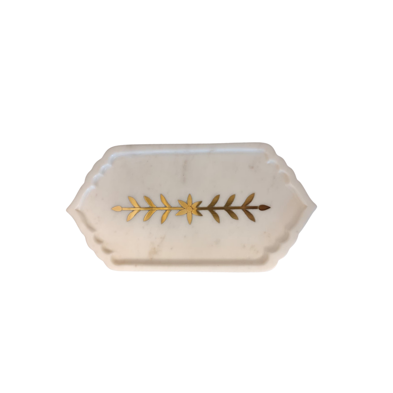 Marble Platter with Gold Leaf Inlay