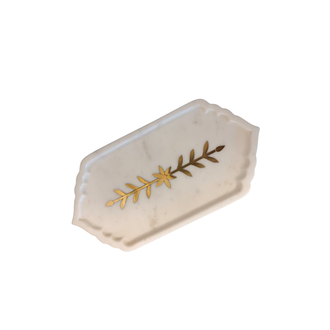 Marble Platter with Gold Leaf Inlay