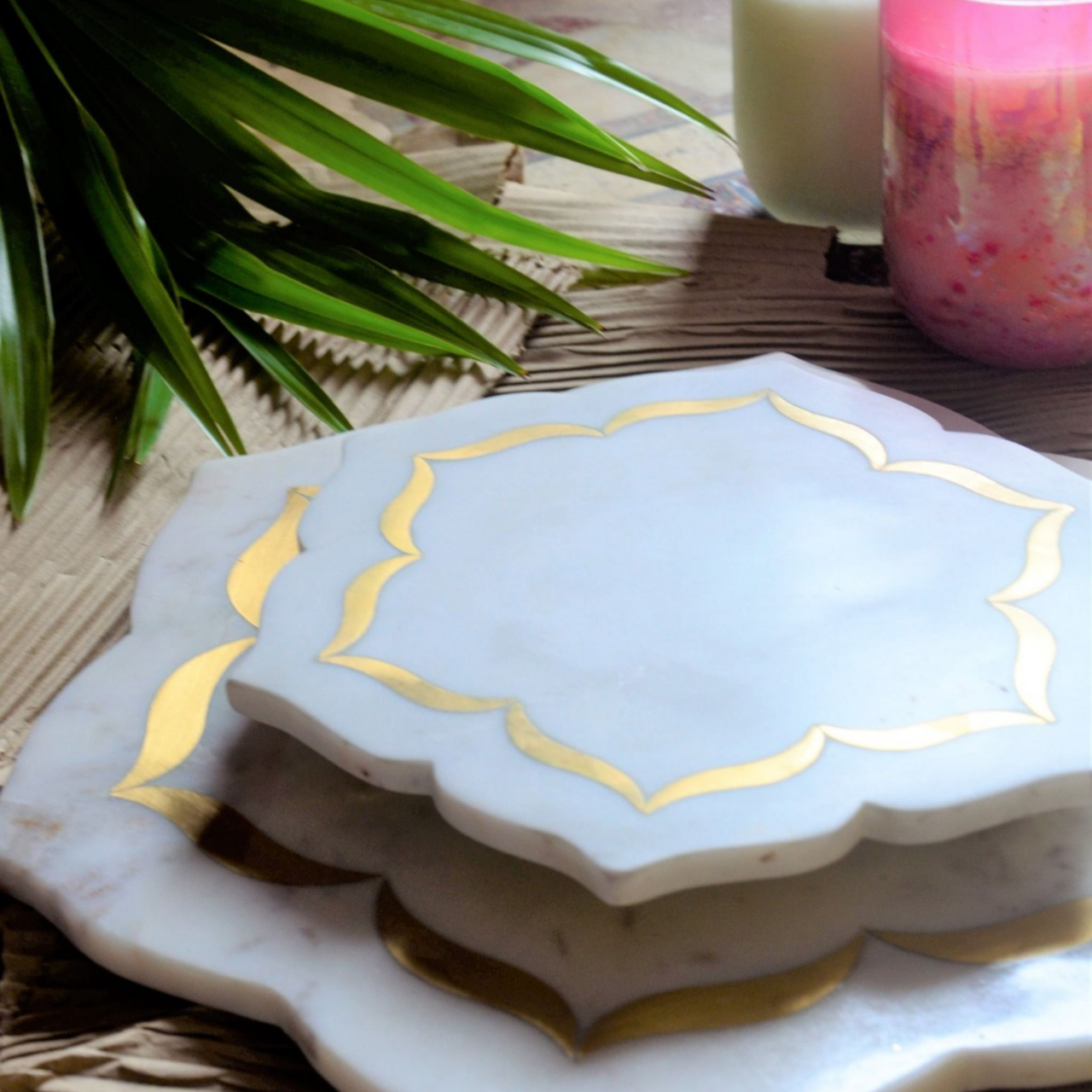 Lotus Inlay Platter-15 inch