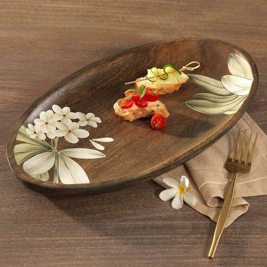 Oval Wooden Hand painted Platter