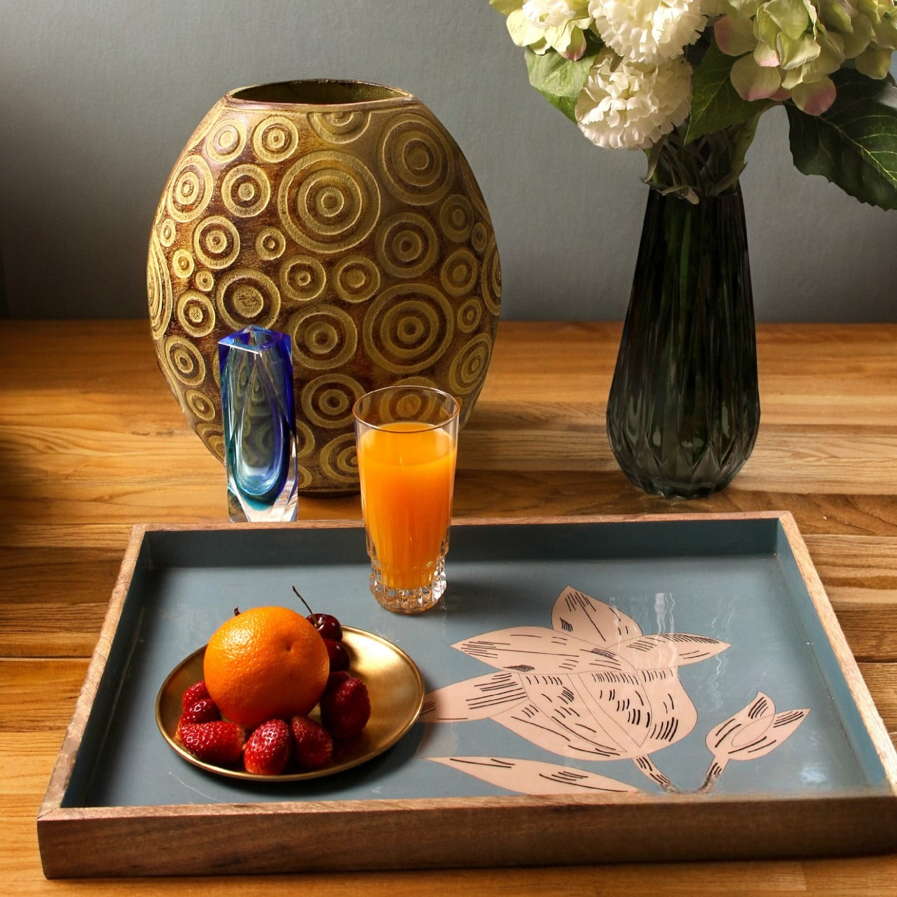 Wooden Hand Painted Large Tray